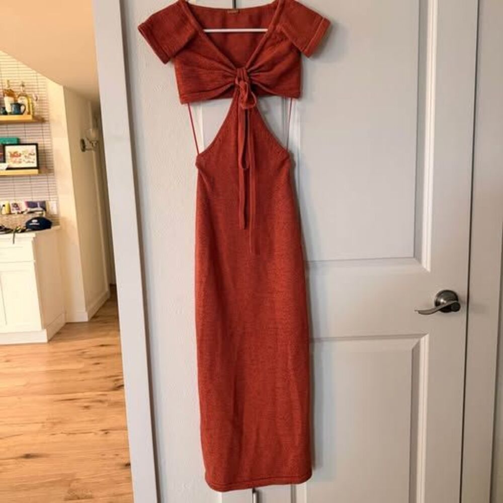 CULT GAIA Cotton Blend Cutout Dress XS